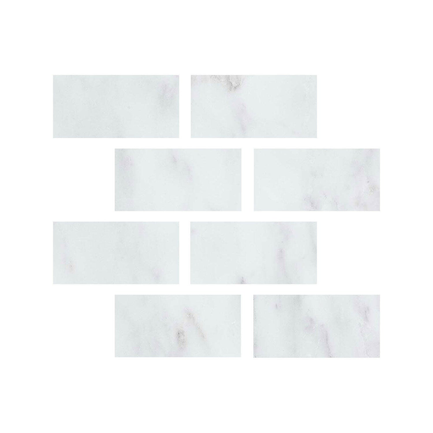 Special Cut | 4x8 Oriental White / Asian Statuary Marble Honed Tile Special Cut | 4x8 Oriental White / Asian Statuary Marble Honed Tile - American Tile Depot