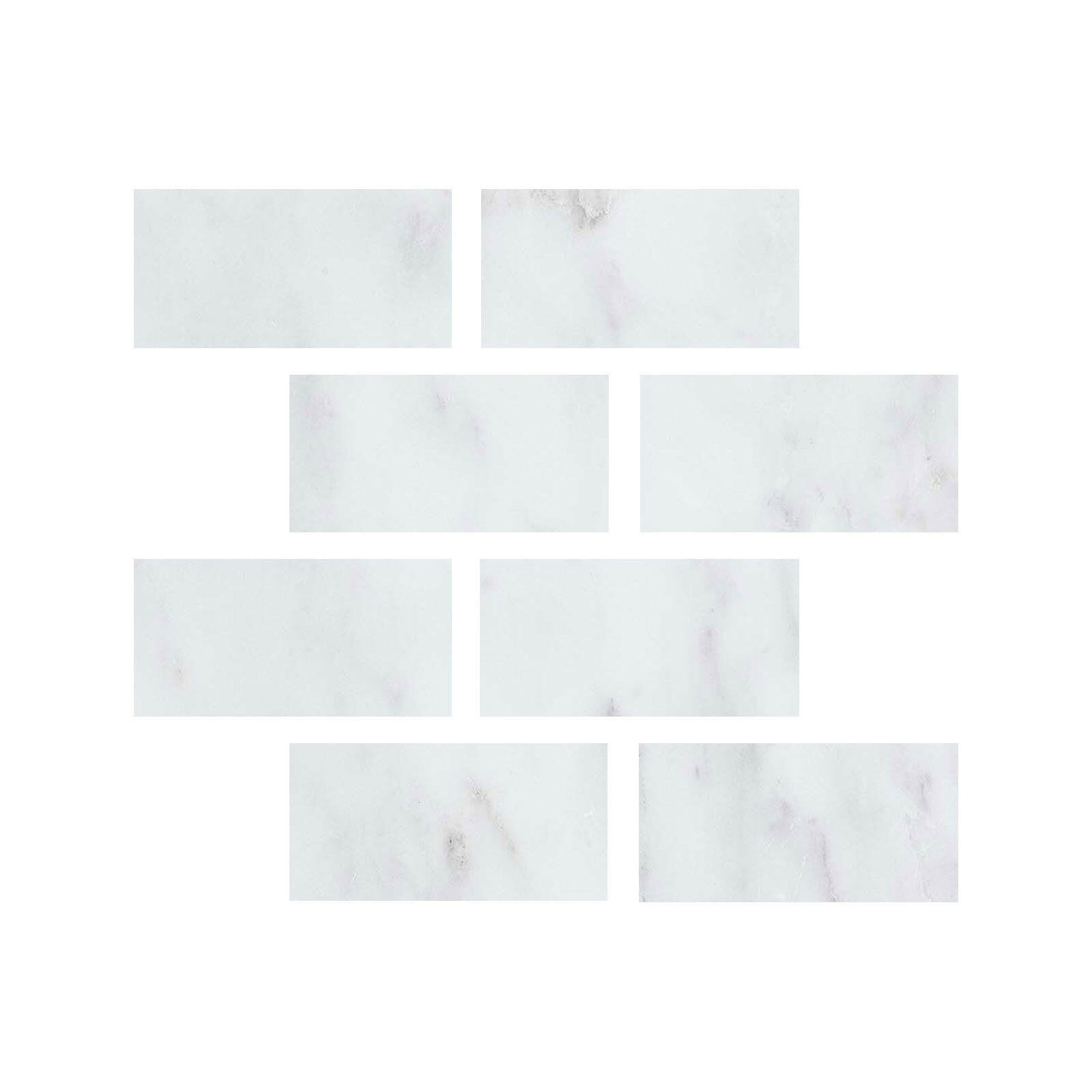 Special Cut | 4x8 Oriental White / Asian Statuary Marble Honed Tile Special Cut | 4x8 Oriental White / Asian Statuary Marble Honed Tile - American Tile Depot
