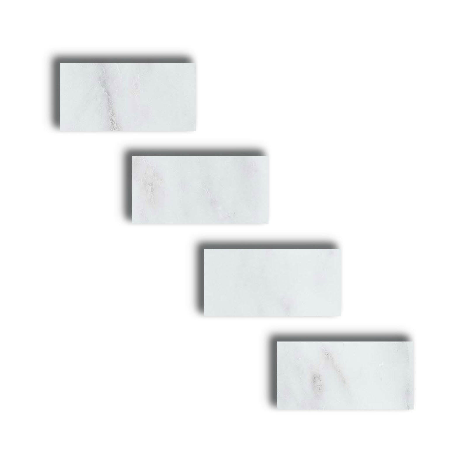 Special Cut | 4x8 Oriental White / Asian Statuary Marble Honed Tile Special Cut | 4x8 Oriental White / Asian Statuary Marble Honed Tile - American Tile Depot