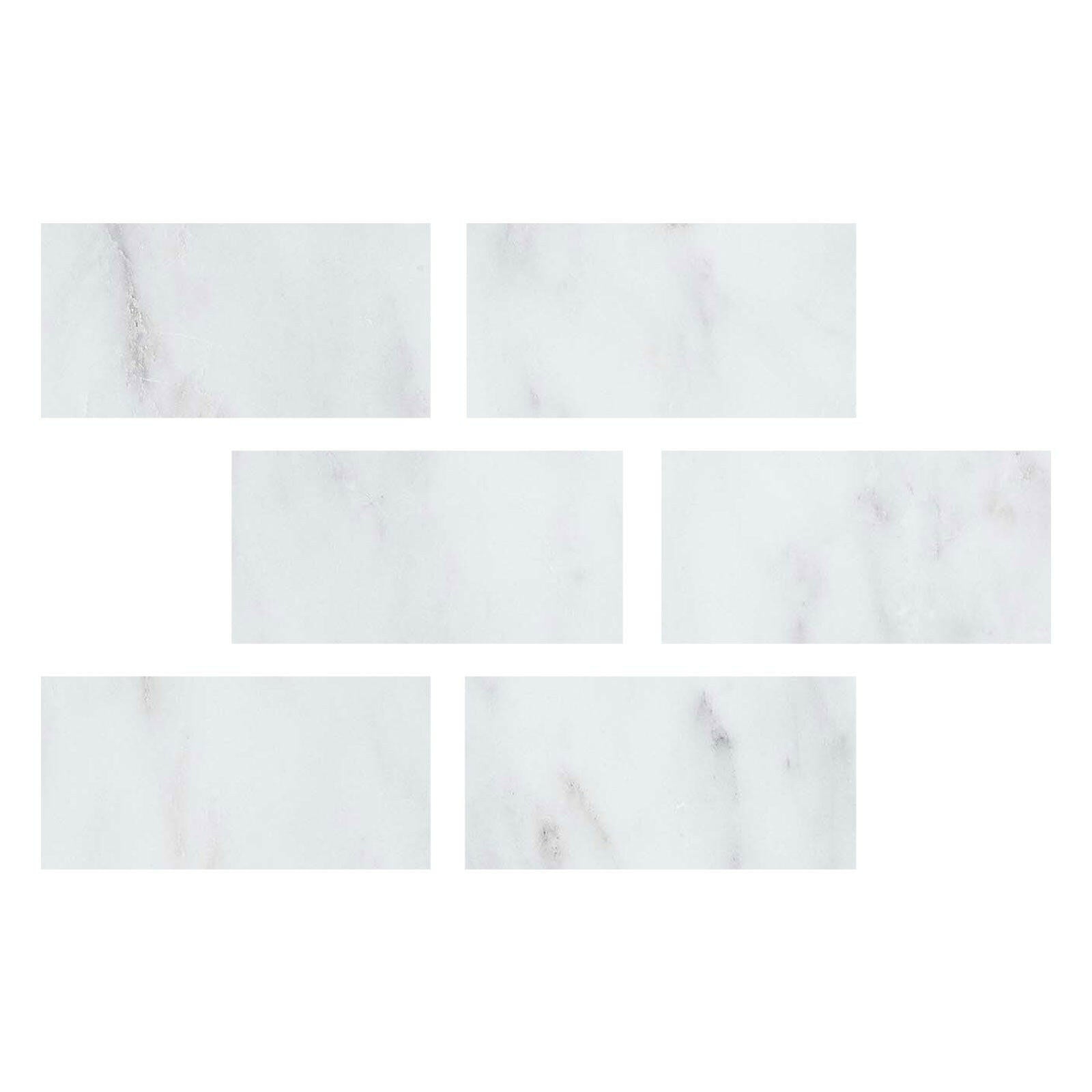 Special Cut | 4x8 Oriental White / Asian Statuary Marble Honed Tile Special Cut | 4x8 Oriental White / Asian Statuary Marble Honed Tile - American Tile Depot