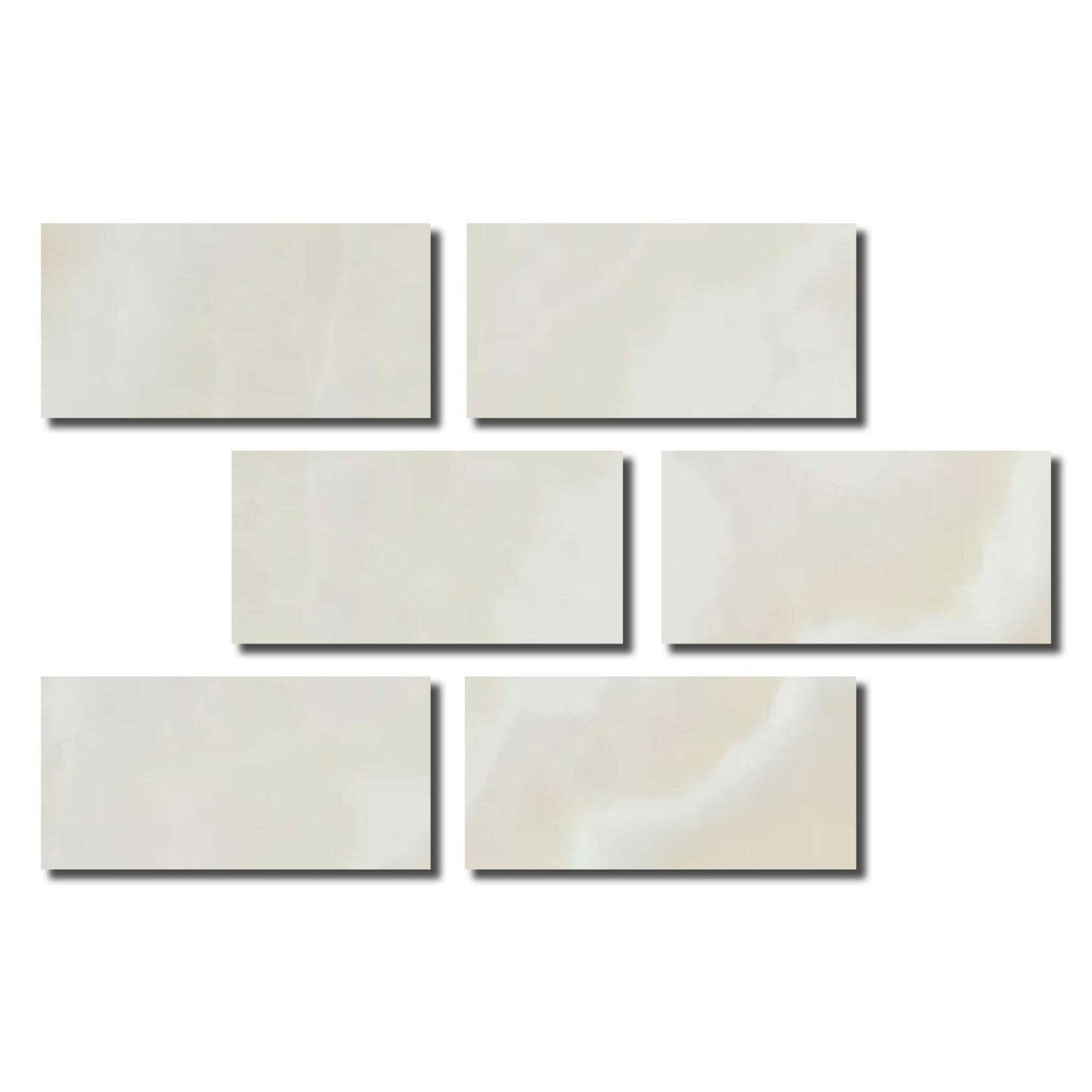 Special Cut | 4x8 Premium White Onyx CROSS-CUT Polished Tile Special Cut | 4x8 Premium White Onyx CROSS-CUT Polished Tile - American Tile Depot