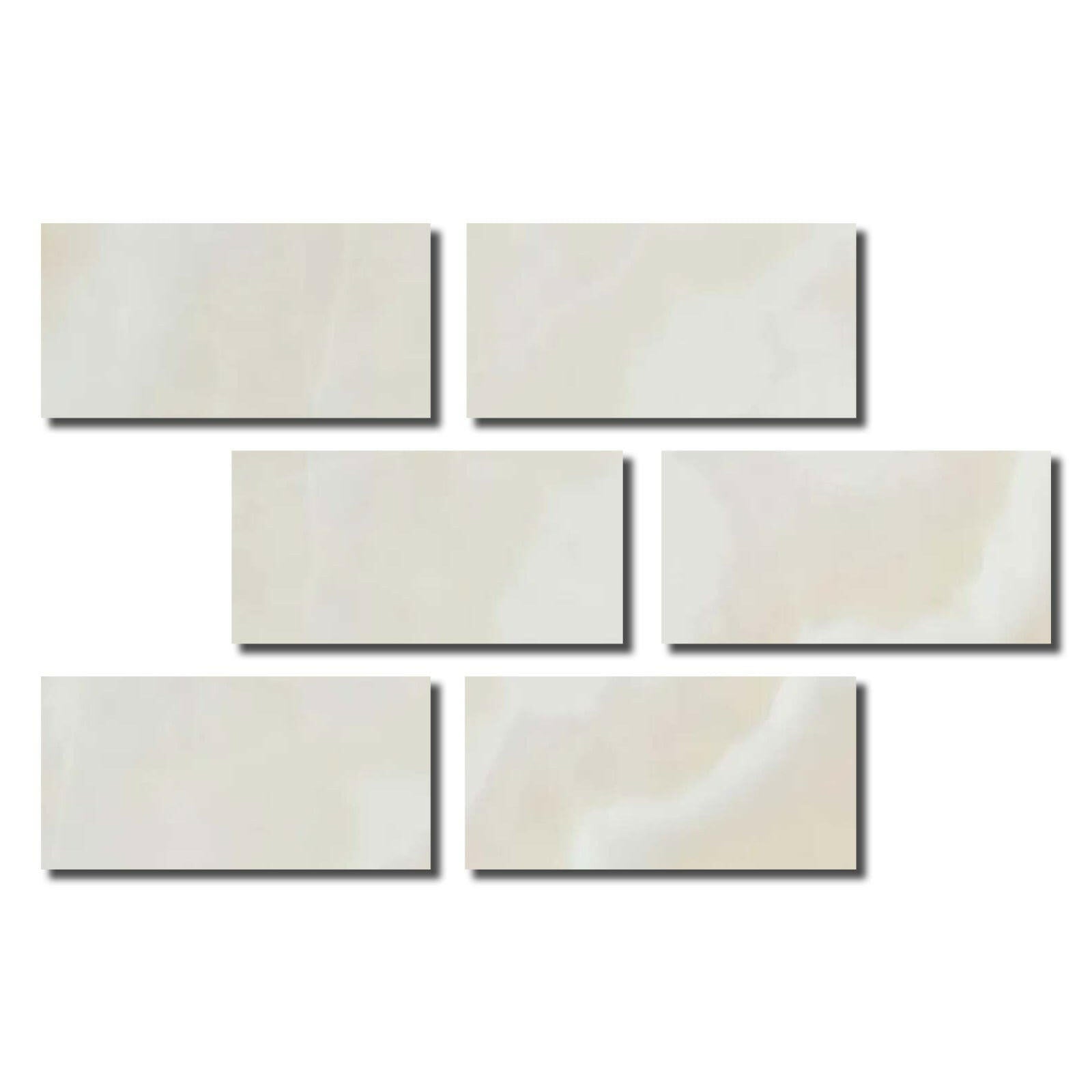 Special Cut | 4x8 Premium White Onyx CROSS-CUT Polished Tile - American Tile Depot
