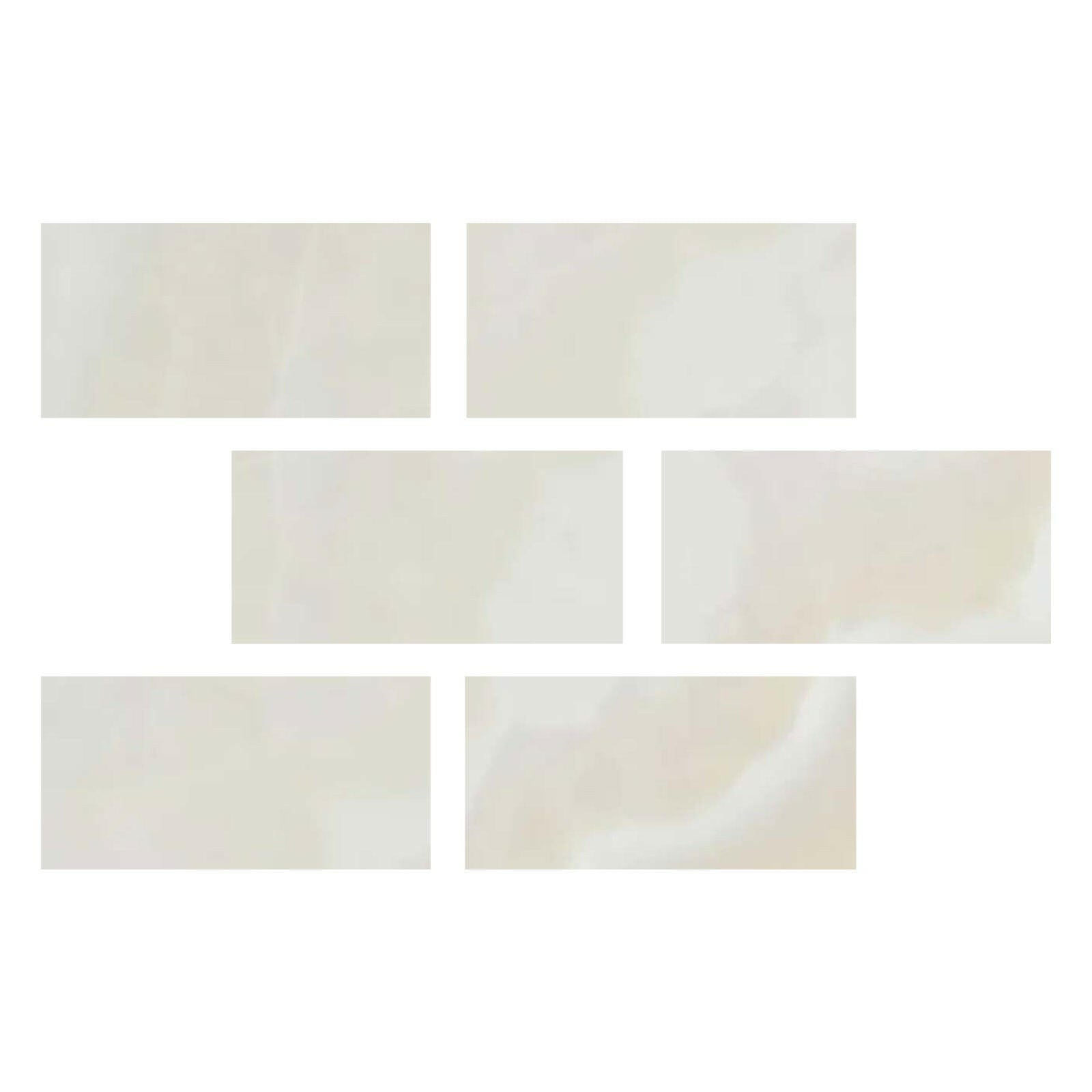 Special Cut | 4x8 Premium White Onyx CROSS-CUT Polished Tile - American Tile Depot