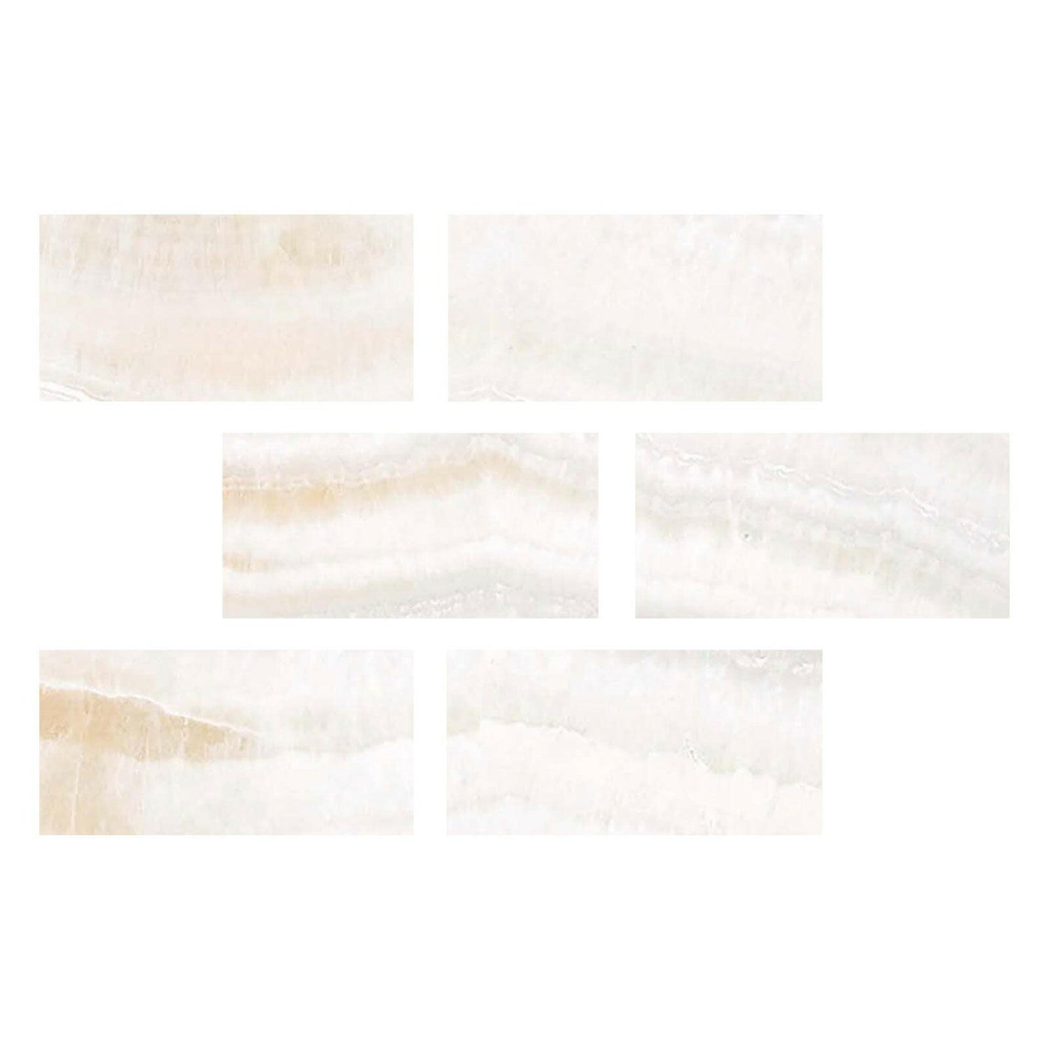 Special Cut | 4x8 Premium White Onyx VEIN-CUT Polished Tile Special Cut | 4x8 Premium White Onyx VEIN-CUT Polished Tile - American Tile Depot