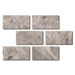 Special Cut | 4x8 Silver Travertine Filled & Honed Tile Special Cut | 4x8 Silver Travertine Filled & Honed Tile - American Tile Depot
