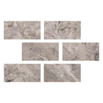 Special Cut | 4x8 Silver Travertine Filled & Honed Tile Special Cut | 4x8 Silver Travertine Filled & Honed Tile - American Tile Depot