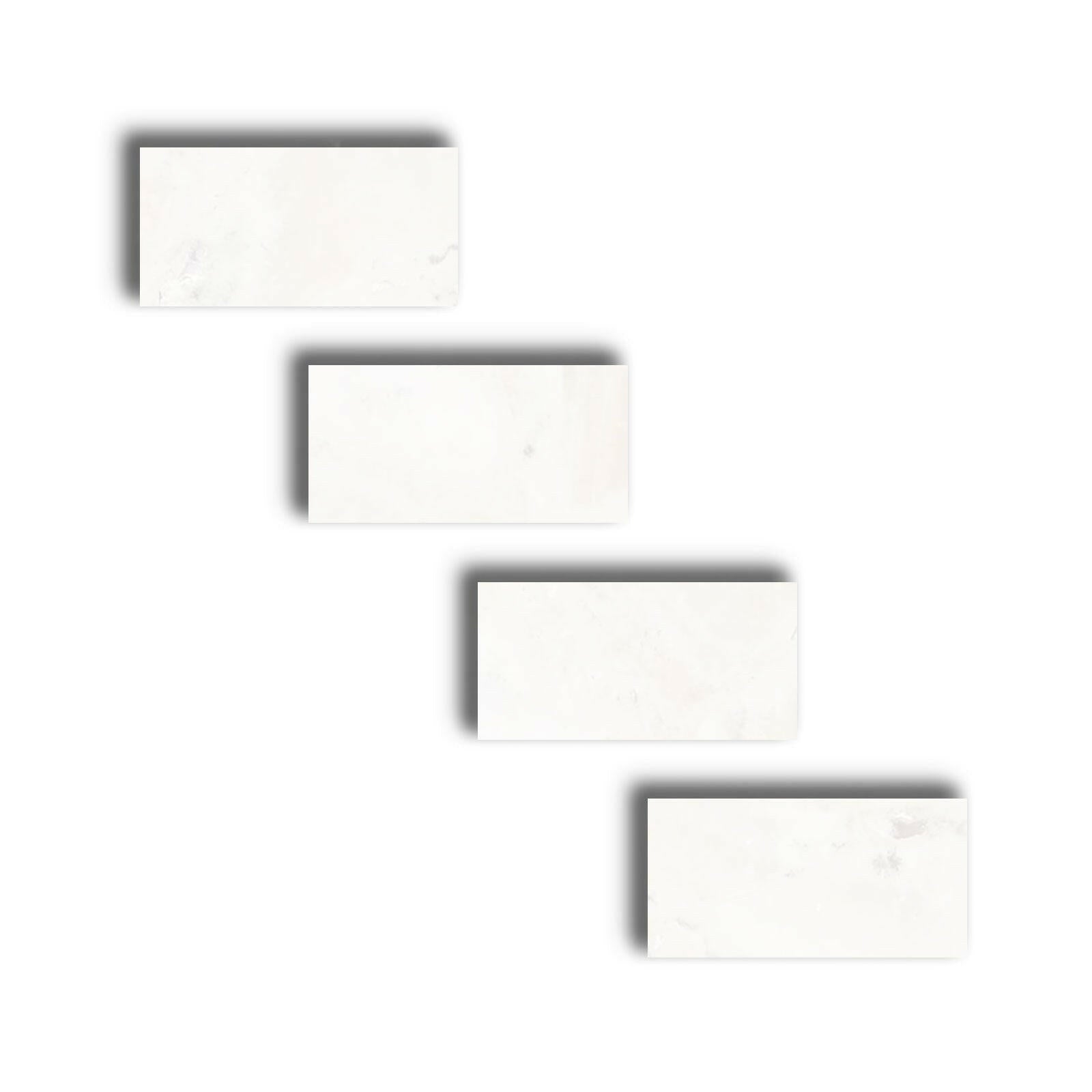 Special Cut | 4x8 Thassos White Marble Honed Tile - American Tile Depot
