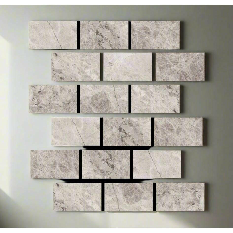 Special Cut | 4x8 Tundra Gray (Atlantic Gray) Marble Polished Tile Special Cut | 4x8 Tundra Gray (Atlantic Gray) Marble Polished Tile - American Tile Depot
