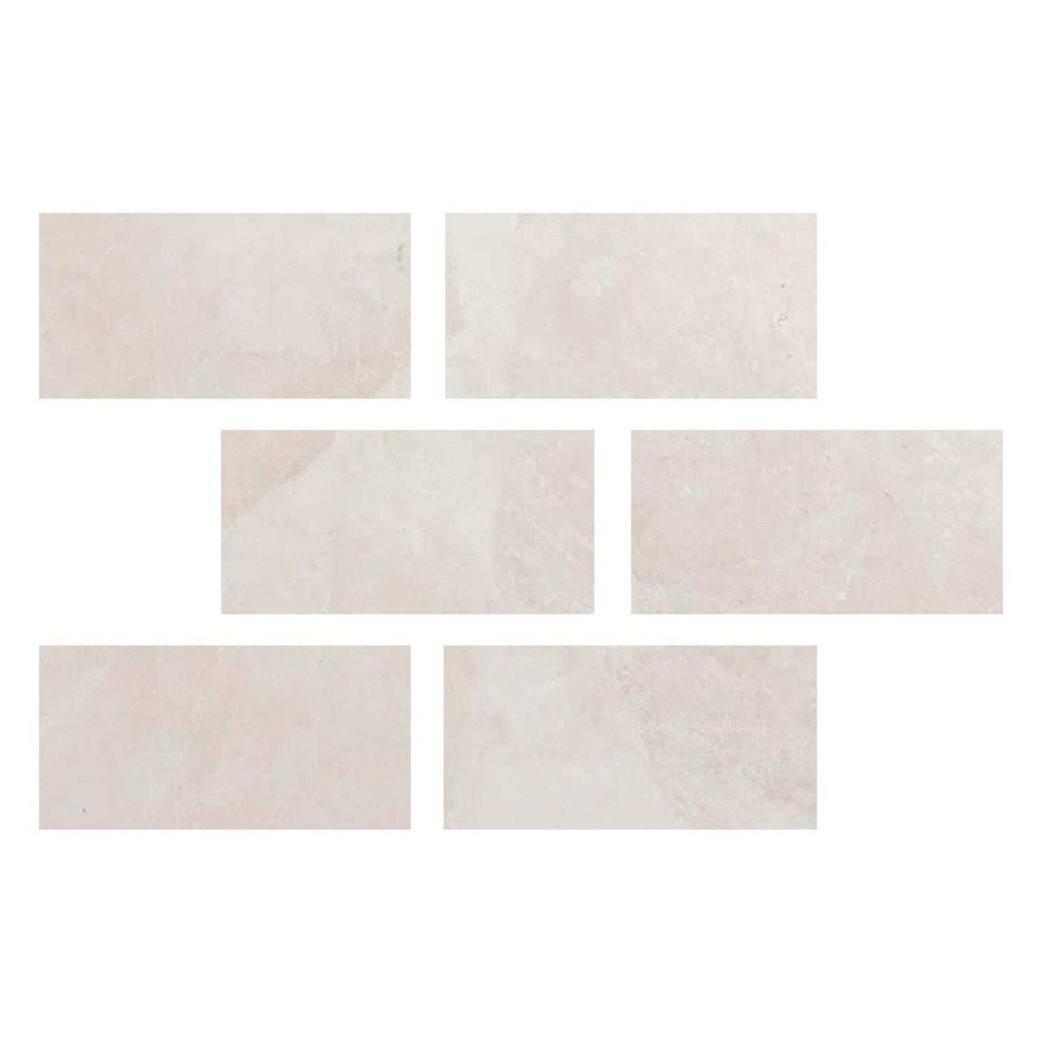 Special Cut | 4x8 White Pearl / Botticino Marble Honed Tile Special Cut | 4x8 White Pearl / Botticino Marble Honed Tile - American Tile Depot