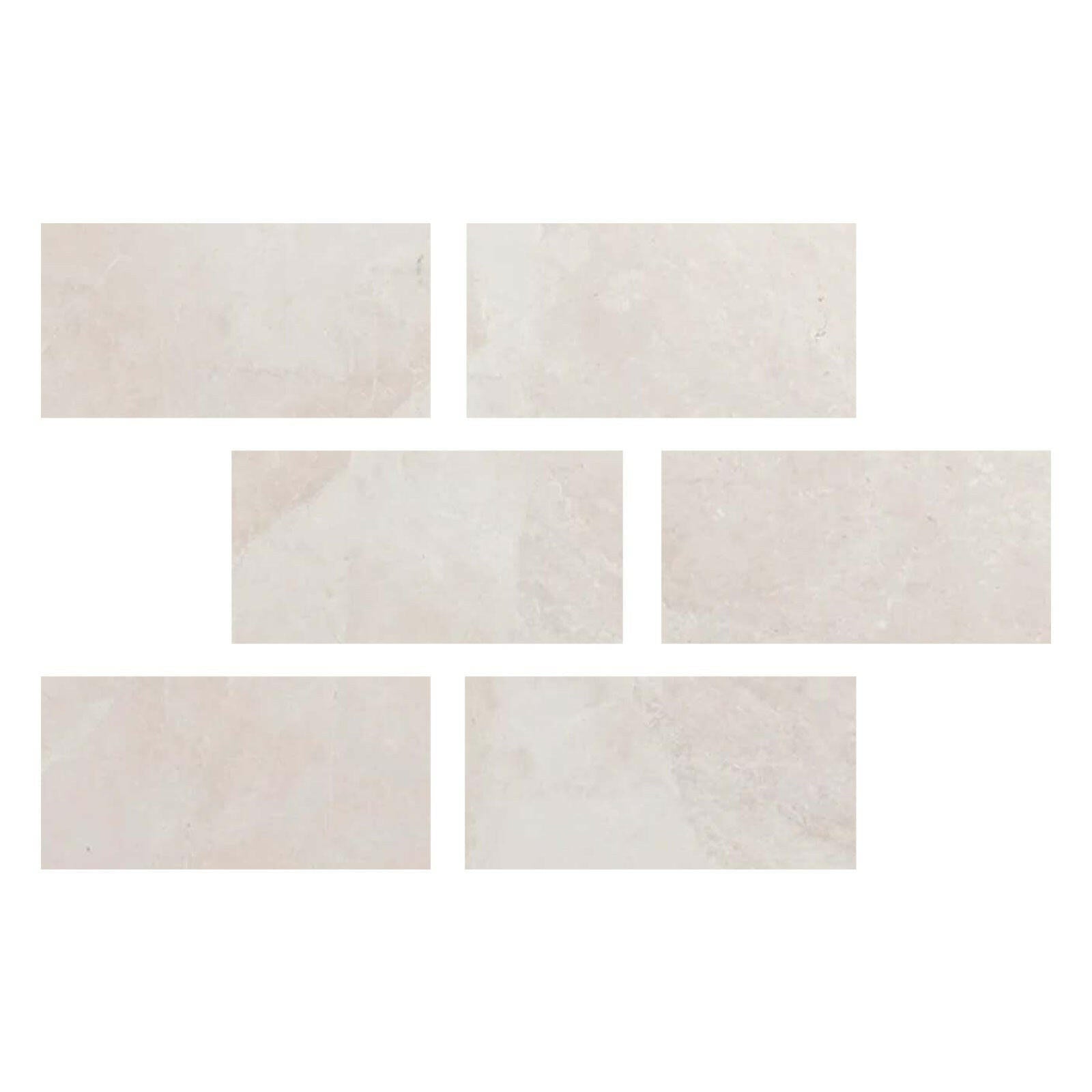 Special Cut | 4x8 White Pearl / Botticino Marble Honed Tile Special Cut | 4x8 White Pearl / Botticino Marble Honed Tile - American Tile Depot