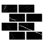 Special Cut | 6x12 Black Marquina Marble Honed Tile Special Cut | 6x12 Black Marquina Marble Honed Tile - American Tile Depot