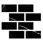 Special Cut | 6x12 Black Marquina Marble Honed Tile Special Cut | 6x12 Black Marquina Marble Honed Tile - American Tile Depot