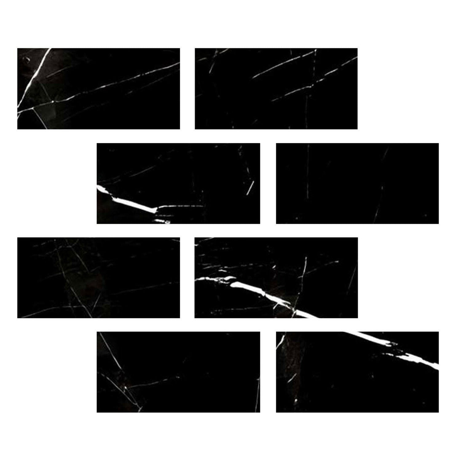 Special Cut | 6x12 Black Marquina Marble Polished Tile Special Cut | 6x12 Black Marquina Marble Polished Tile - American Tile Depot