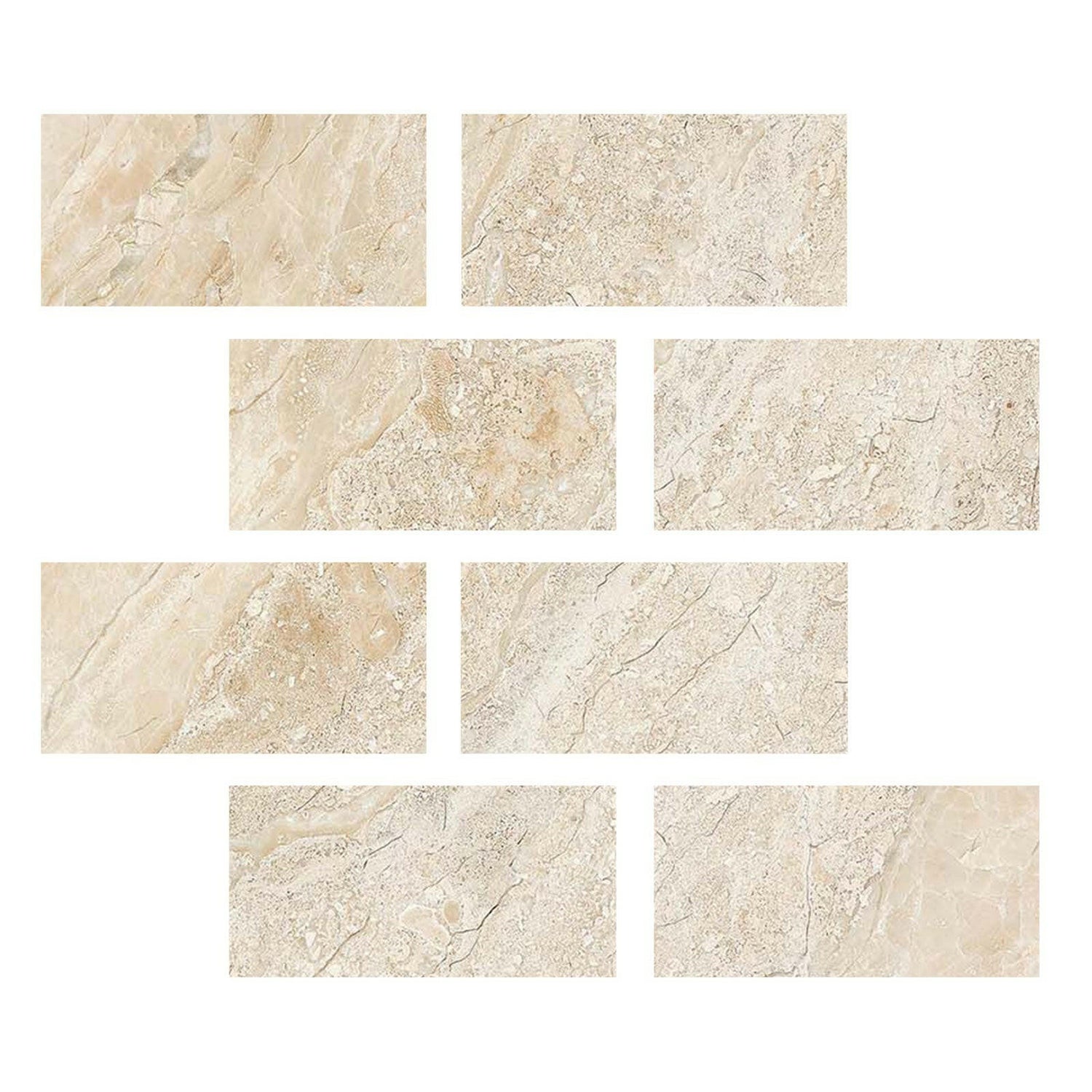 Special Cut | 6x12 Diano Royal (Queen Beige) Marble Honed Tile Special Cut | 6x12 Diano Royal (Queen Beige) Marble Honed Tile - American Tile Depot