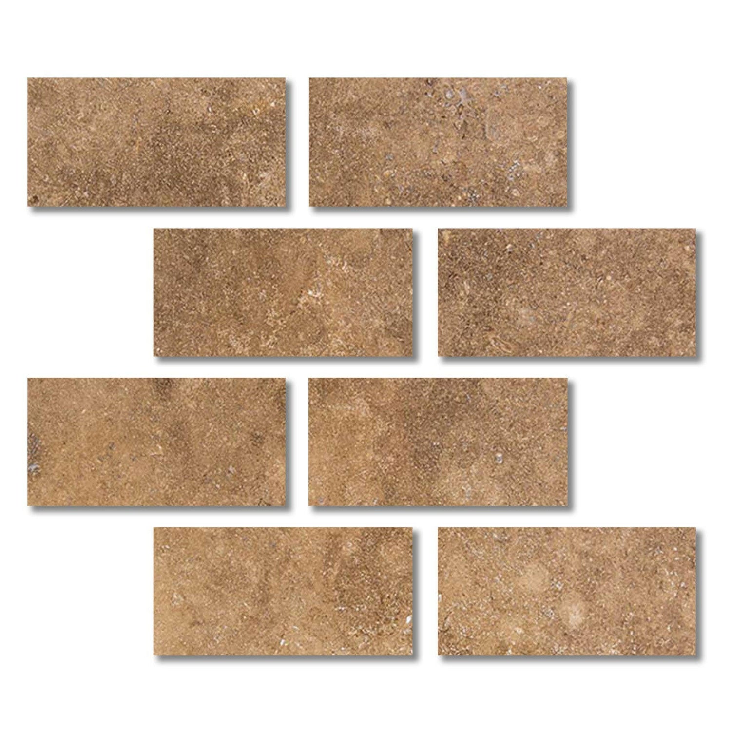Special Cut | 6x12 Noce Travertine Filled & Honed Tile Special Cut | 6x12 Noce Travertine Filled & Honed Tile - American Tile Depot