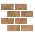 Special Cut | 6x12 Noce Travertine Filled & Honed Tile Special Cut | 6x12 Noce Travertine Filled & Honed Tile - American Tile Depot