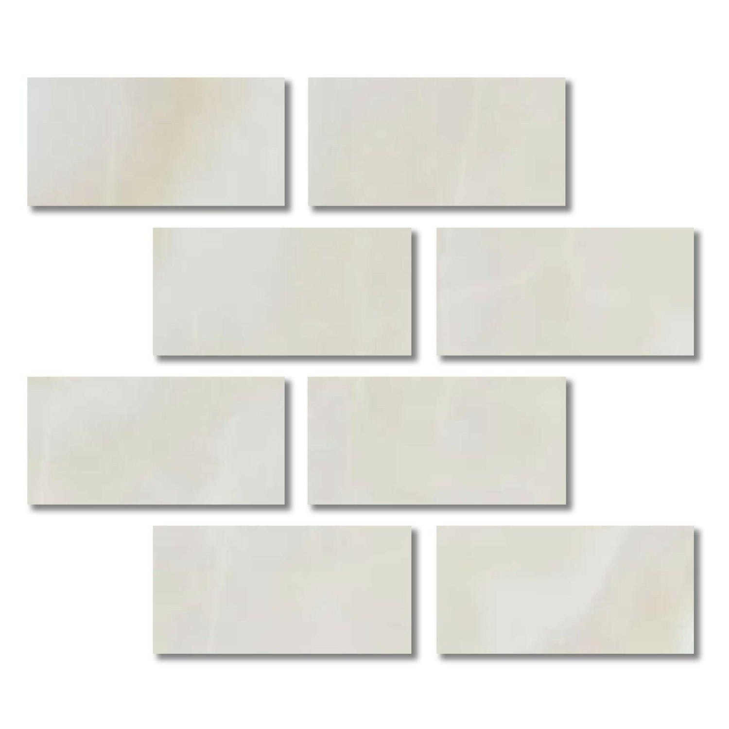 Special Cut | 6x12 Premium White Onyx CROSS-CUT Polished Tile Special Cut | 6x12 Premium White Onyx CROSS-CUT Polished Tile - American Tile Depot