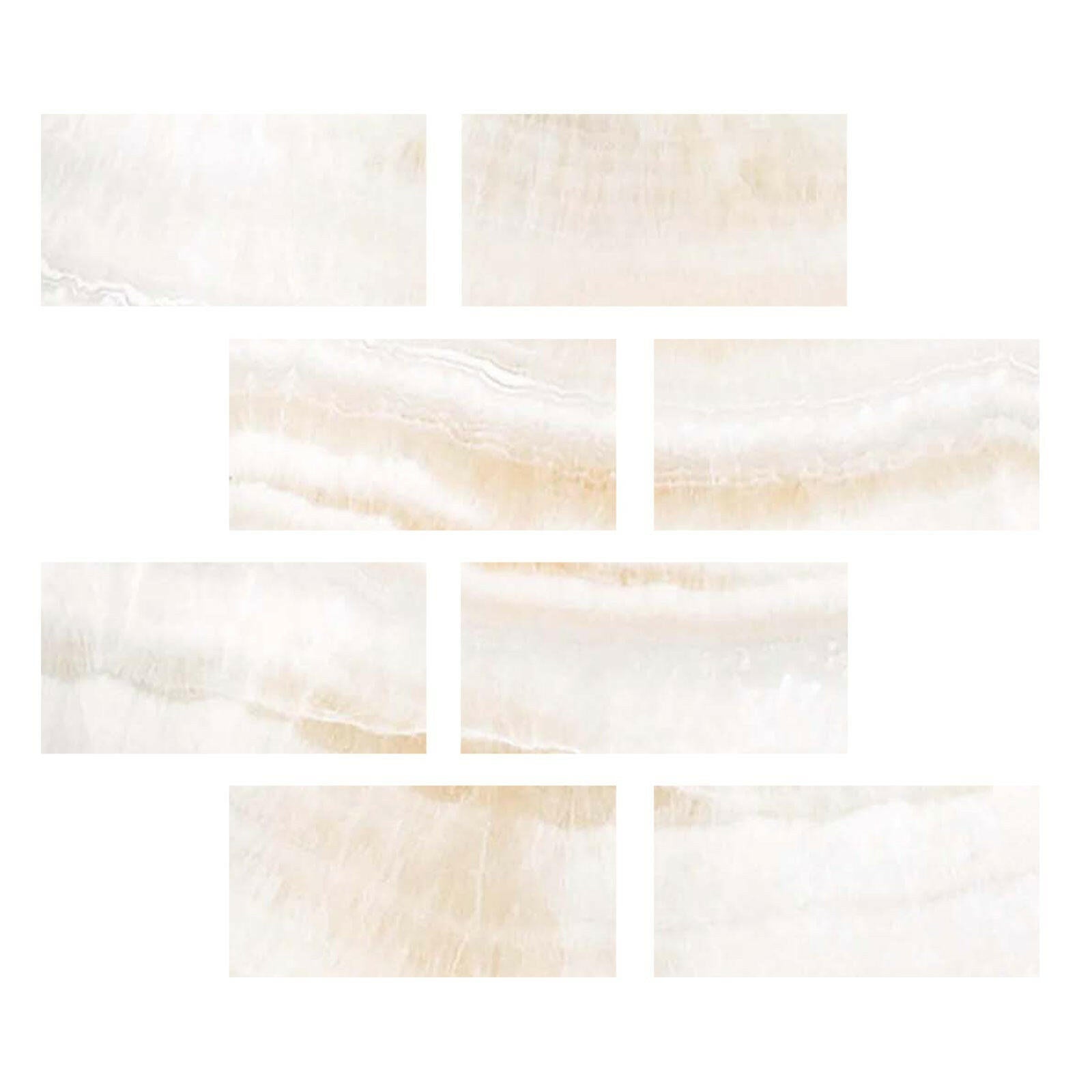 Special Cut | 6x12 Premium White Onyx VEIN-CUT Polished Tile Special Cut | 6x12 Premium White Onyx VEIN-CUT Polished Tile - American Tile Depot
