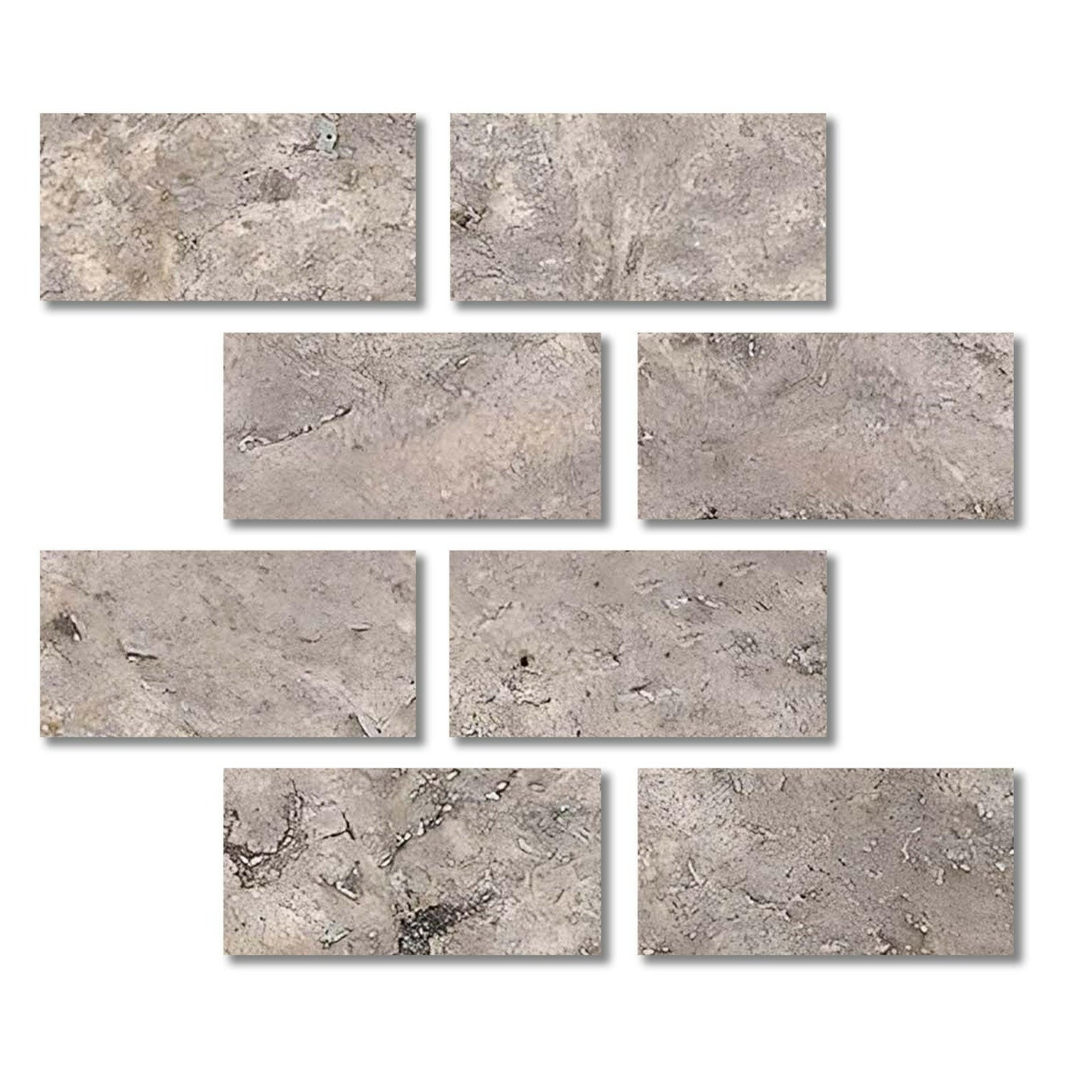 Special Cut | 6x12 Silver Travertine Filled & Honed Tile Special Cut | 6x12 Silver Travertine Filled & Honed Tile - American Tile Depot
