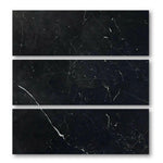 Special Cut | 6x18 Black Marquina Marble Honed Tile Special Cut | 6x18 Black Marquina Marble Honed Tile - American Tile Depot