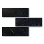 Special Cut | 6x18 Black Marquina Marble Honed Tile Special Cut | 6x18 Black Marquina Marble Honed Tile - American Tile Depot