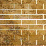 Special Cut | 6x18 Gold / Yellow Travertine Filled & Polished Tile Special Cut | 6x18 Gold / Yellow Travertine Filled & Polished Tile - American Tile Depot