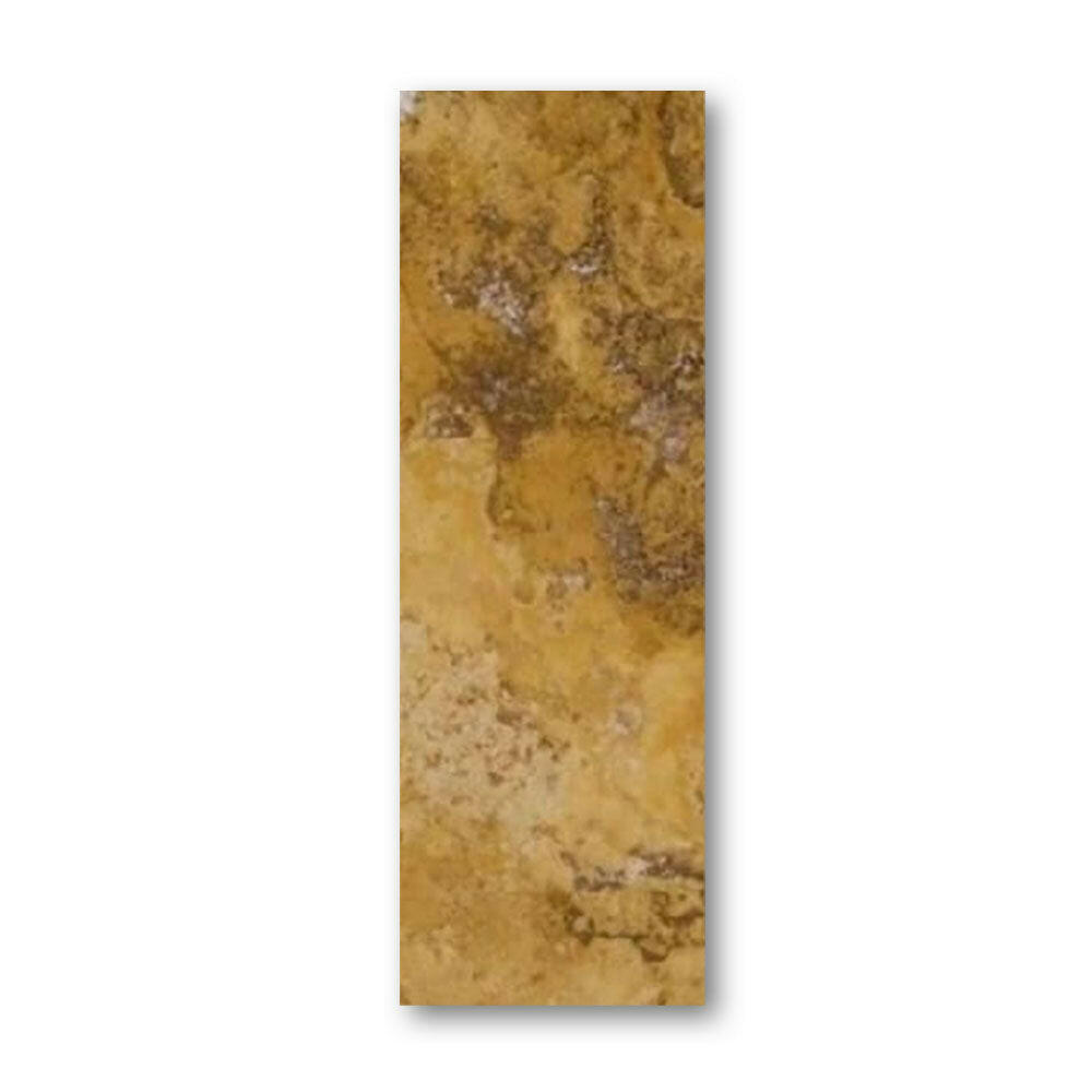 Special Cut | 6x18 Gold / Yellow Travertine Filled & Polished Tile Special Cut | 6x18 Gold / Yellow Travertine Filled & Polished Tile - American Tile Depot
