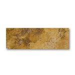 Special Cut | 6x18 Gold / Yellow Travertine Filled & Polished Tile Special Cut | 6x18 Gold / Yellow Travertine Filled & Polished Tile - American Tile Depot