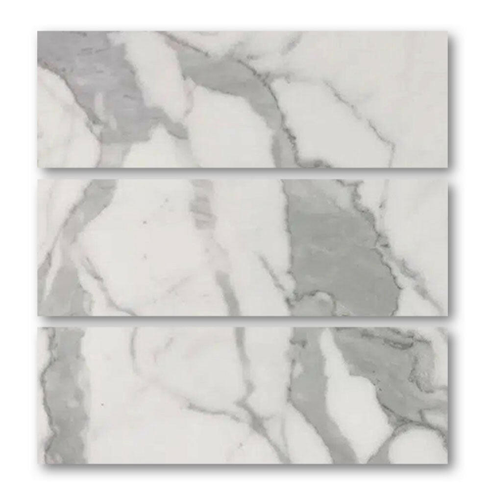 Special Cut | 6x18 Italian Statuary White Marble Honed Tile Special Cut | 6x18 Italian Statuary White Marble Honed Tile - American Tile Depot