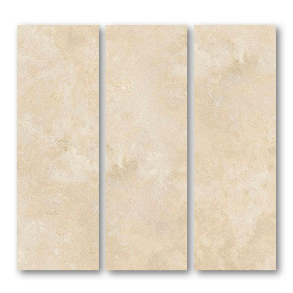 Special Cut | 6x18 Ivory Travertine Filled & Polished Tile - American Tile Depot