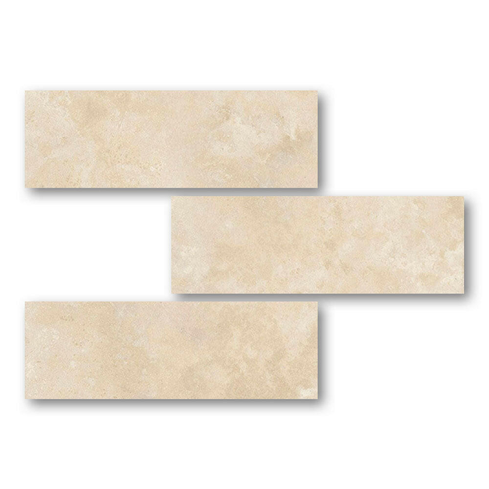 Special Cut | 6x18 Ivory Travertine Filled & Polished Tile - American Tile Depot