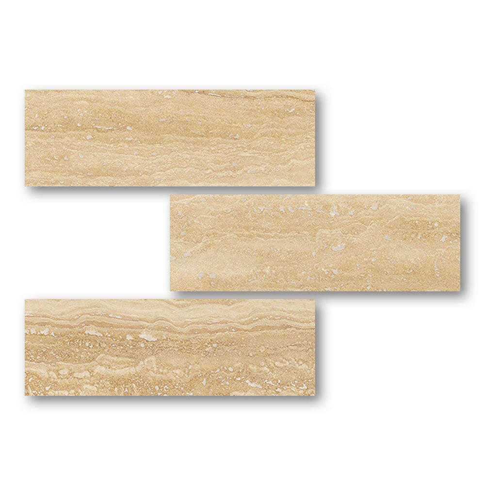 Special Cut | 6x18 Ivory Travertine Vein Cut Filled & Honed Tile - American Tile Depot