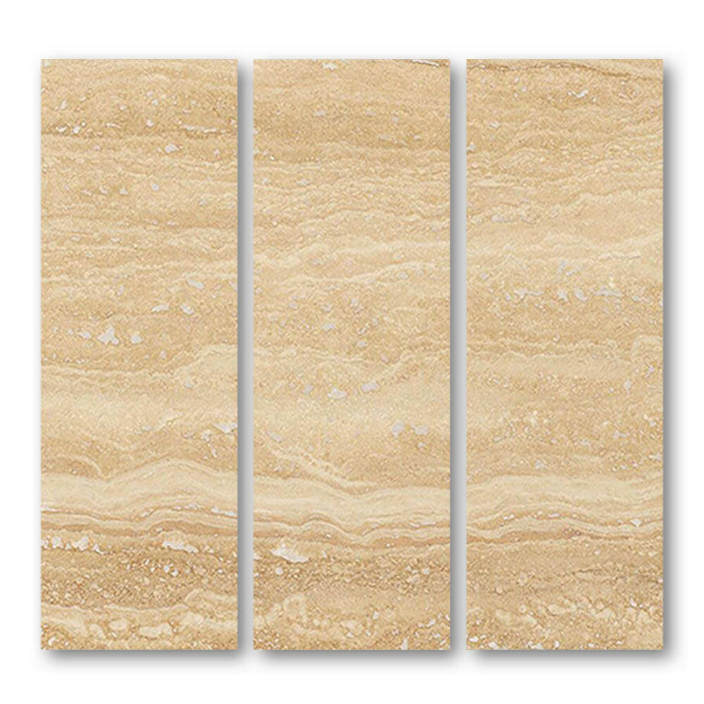 Special Cut | 6x18 Ivory Travertine Vein Cut Filled & Polished Tile - American Tile Depot