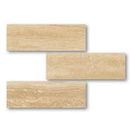 Special Cut | 6x18 Ivory Travertine Vein Cut Filled & Polished Tile - American Tile Depot