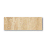Special Cut | 6x18 Ivory Travertine Vein Cut Filled & Polished Tile - American Tile Depot