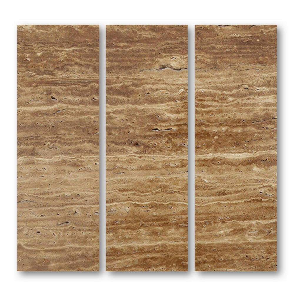 Special Cut | 6x18 Noce Exotic Travertine (Vein-Cut) Filled & Honed Tile Special Cut | 6x18 Noce Exotic Travertine (Vein-Cut) Filled & Honed Tile - American Tile Depot