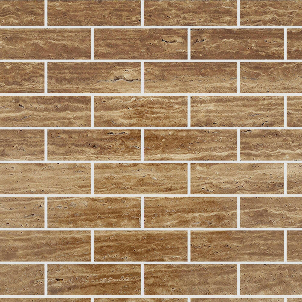 Special Cut | 6x18 Noce Exotic Travertine (Vein-Cut) Filled & Honed Tile Special Cut | 6x18 Noce Exotic Travertine (Vein-Cut) Filled & Honed Tile - American Tile Depot