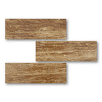Special Cut | 6x18 Noce Exotic Travertine (Vein-Cut) Filled & Honed Tile Special Cut | 6x18 Noce Exotic Travertine (Vein-Cut) Filled & Honed Tile - American Tile Depot