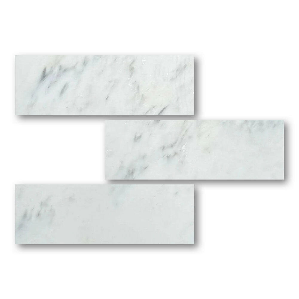 Special Cut | 6x18 Oriental White / Asian Statuary Marble Honed Tile Special Cut | 6x18 Oriental White / Asian Statuary Marble Honed Tile - American Tile Depot