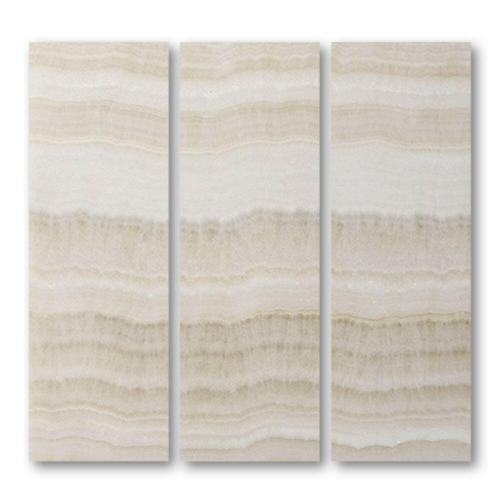 Special Cut | 6x18 Premium White Onyx VEIN-CUT Polished Tile Special Cut | 6x18 Premium White Onyx VEIN-CUT Polished Tile - American Tile Depot
