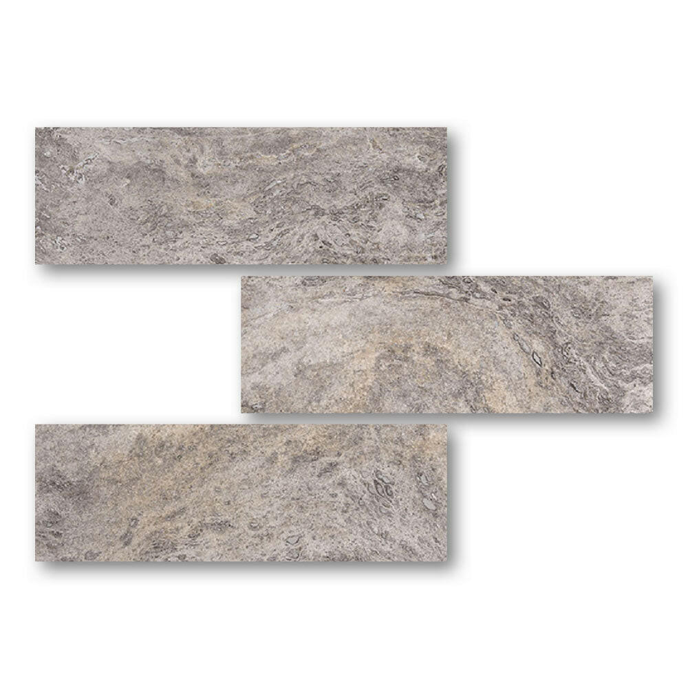 Special Cut | 6x18 Silver Travertine Filled & Honed Tile Special Cut | 6x18 Silver Travertine Filled & Honed Tile - American Tile Depot