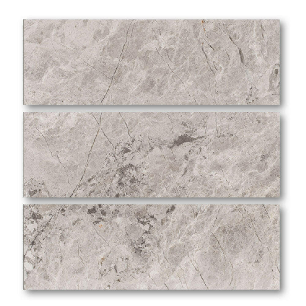 Special Cut | 6x18 Tundra Gray (Atlantic Gray) Marble Honed Tile Special Cut | 6x18 Tundra Gray (Atlantic Gray) Marble Honed Tile - American Tile Depot