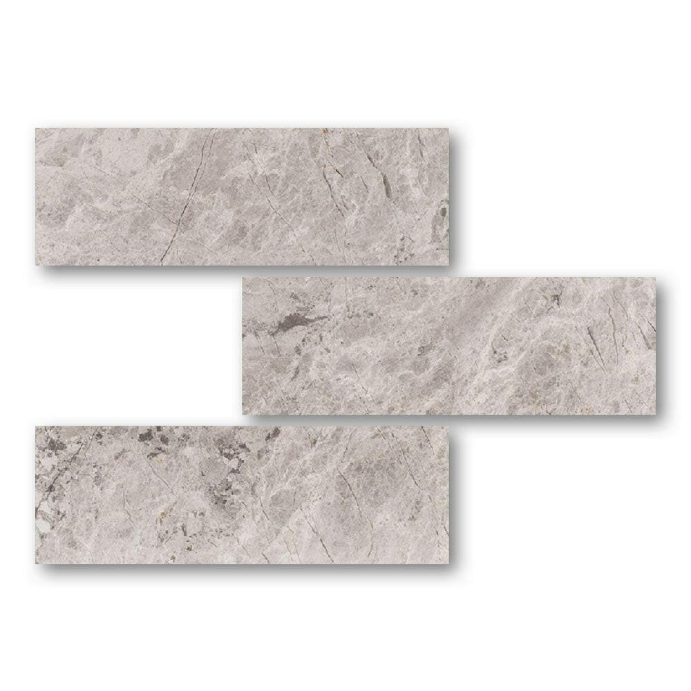 Special Cut | 6x18 Tundra Gray (Atlantic Gray) Marble Honed Tile Special Cut | 6x18 Tundra Gray (Atlantic Gray) Marble Honed Tile - American Tile Depot