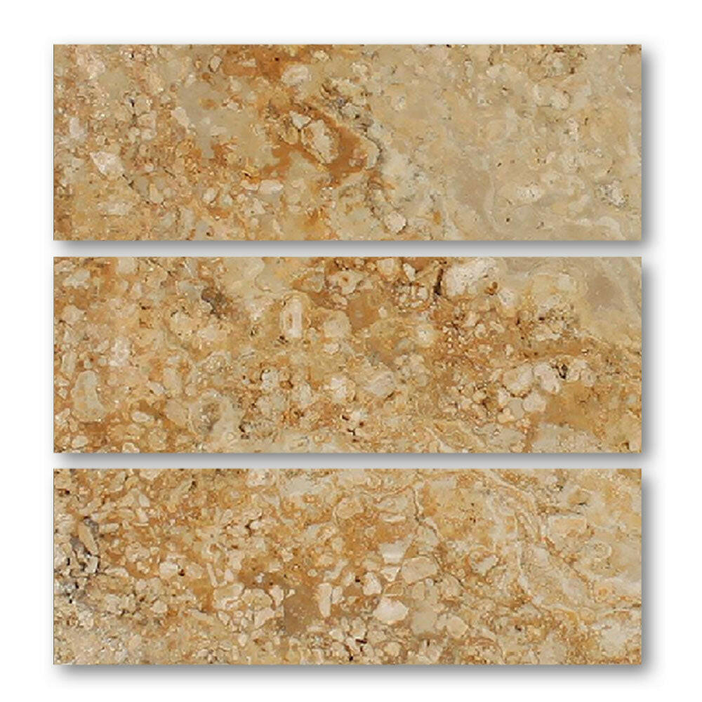 Special Cut | 6x18 Valencia Travertine Filled & Honed Tile Special Cut | 6x18 Valencia Travertine Filled & Honed Tile - American Tile Depot