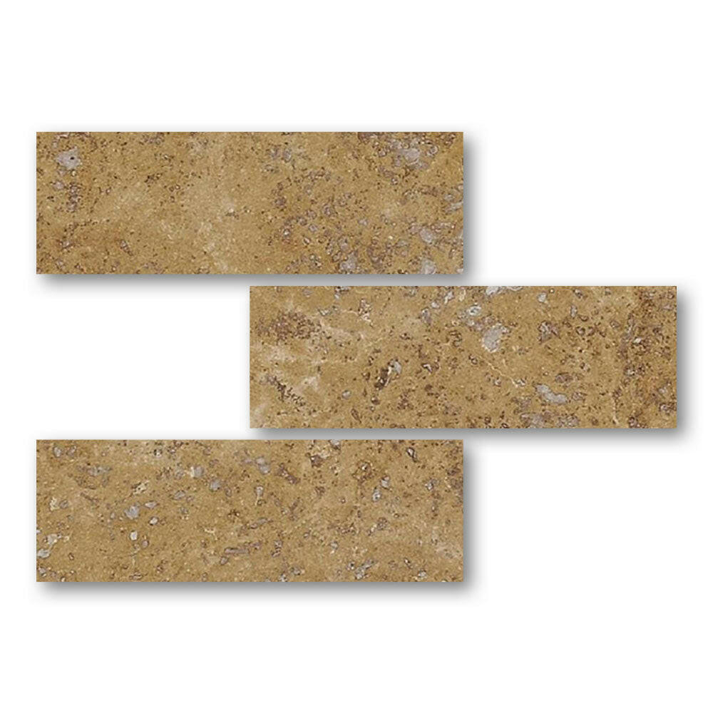Special Cut | 6x18 Walnut Travertine Filled & Honed Tile Special Cut | 6x18 Walnut Travertine Filled & Honed Tile - American Tile Depot