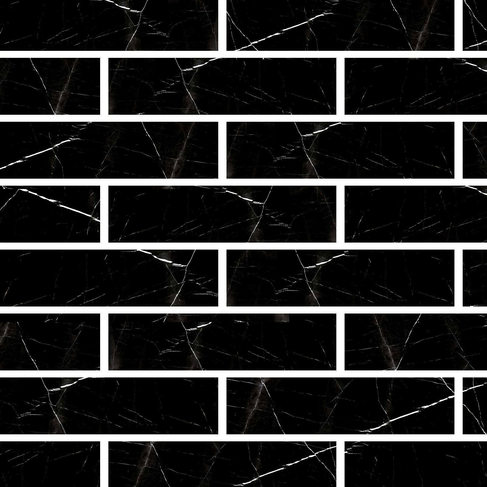 Special Cut | 6x24 Black Marquina Marble Polished Tile Special Cut | 6x24 Black Marquina Marble Polished Tile - American Tile Depot