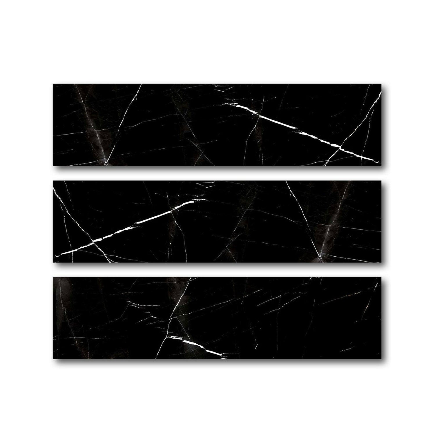 Special Cut | 6x24 Black Marquina Marble Polished Tile Special Cut | 6x24 Black Marquina Marble Polished Tile - American Tile Depot