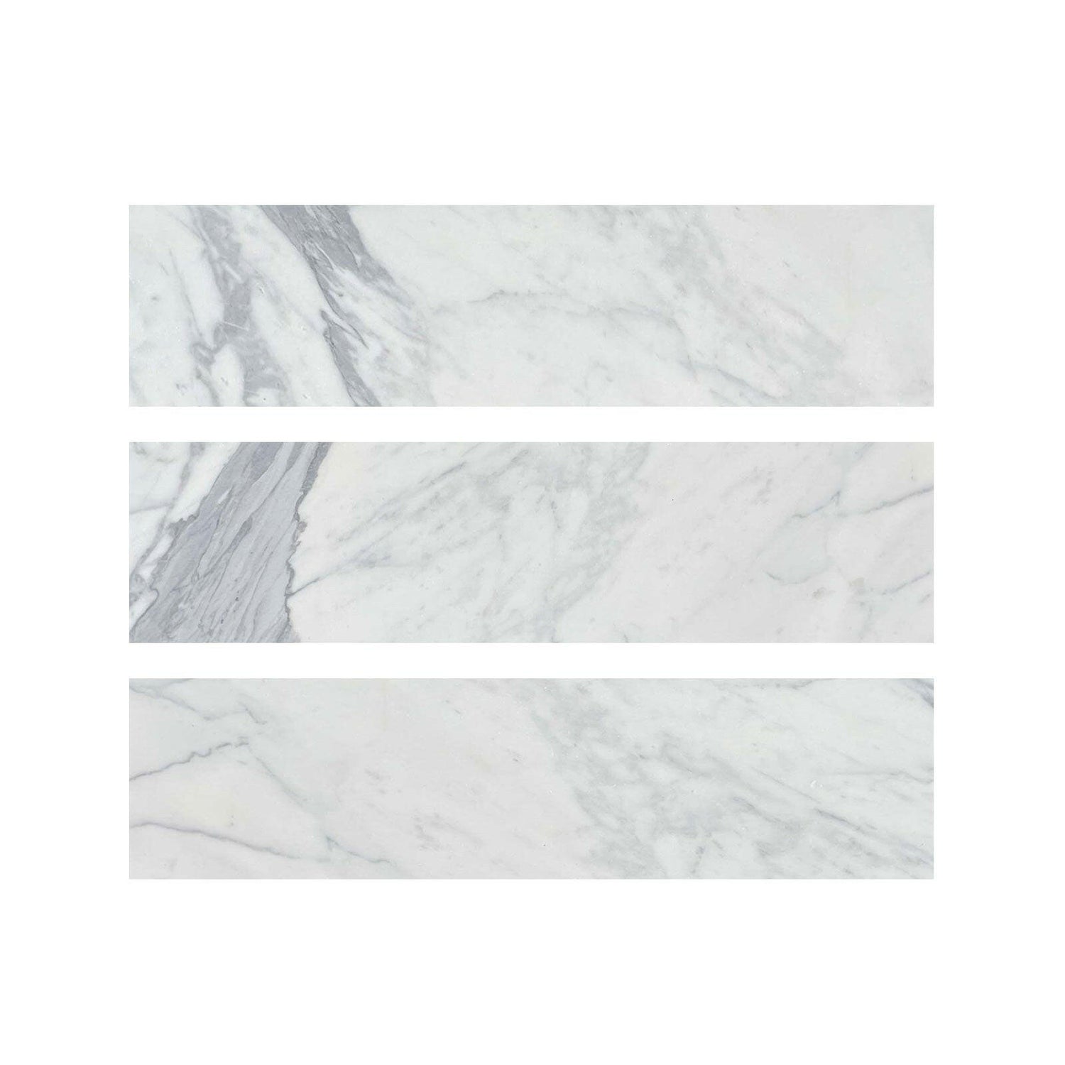 Special Cut | 6x24 Italian Statuary White Marble Honed Tile Special Cut | 6x24 Italian Statuary White Marble Honed Tile - American Tile Depot
