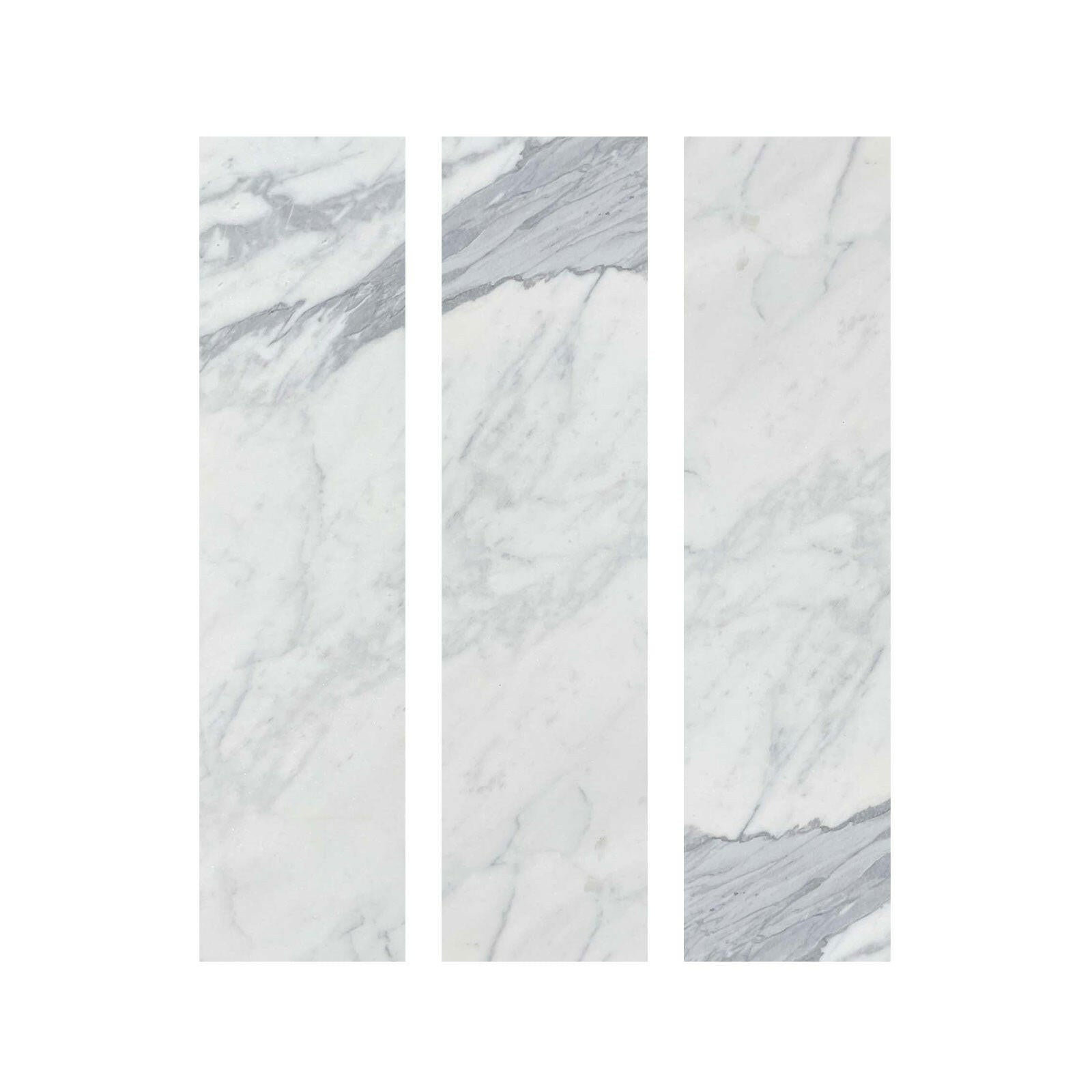 Special Cut | 6x24 Italian Statuary White Marble Polished Tile Special Cut | 6x24 Italian Statuary White Marble Polished Tile - American Tile Depot