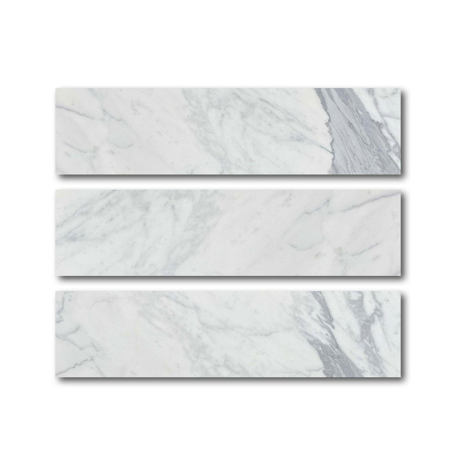 Special Cut | 6x24 Italian Statuary White Marble Polished Tile Special Cut | 6x24 Italian Statuary White Marble Polished Tile - American Tile Depot